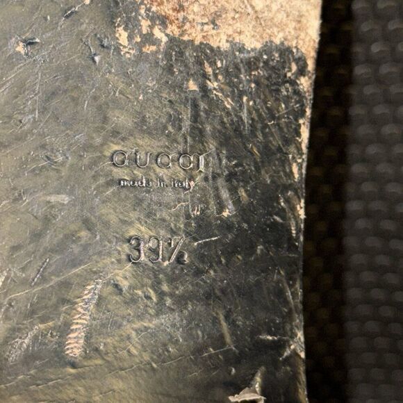 Gucci Horsebit Black Canvas Logo Designer Loafers Shoes Womens Size 39.5 (9.5) - Picture 9 of 11